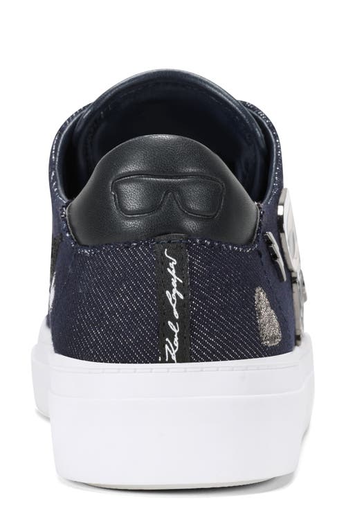 Karl Lagerfeld Paris Cate Pin Logo Low Top Sneaker In Black