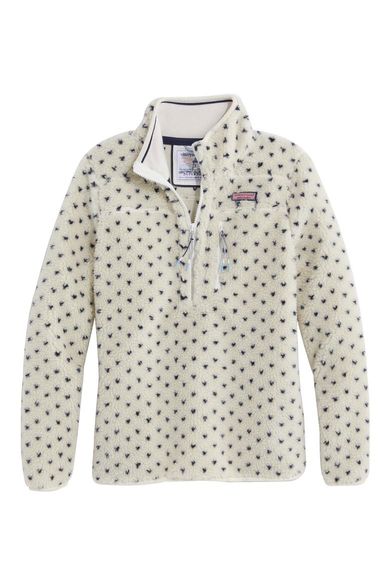 Bird's Eye High Pile Fleece Half-Zip Pullover, Alternate, color, MARSHMALLOW