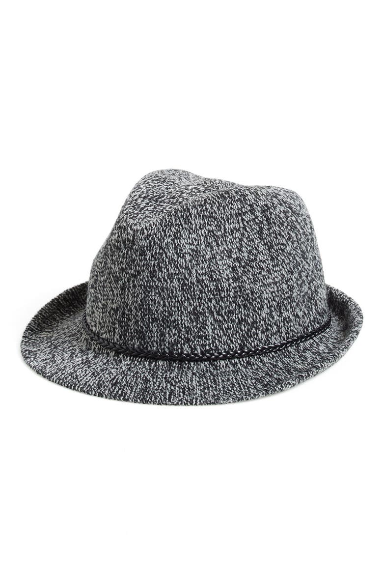 'Salt & Pepper' Fedora, Main, color, BLACK COMBO