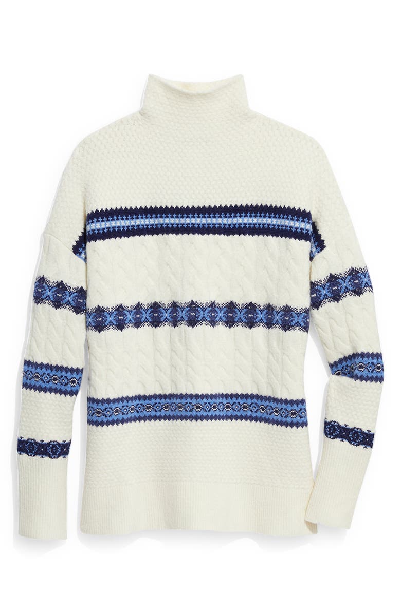vineyard vines Women's Nordic Stripe Mock Neck Sweater, Main, color, 