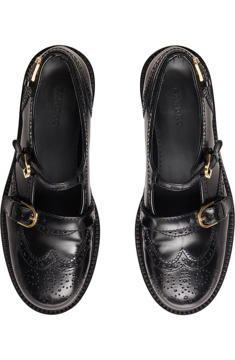 SANDRO Multi-Buckle Mary Jane loafers, Alternate, color, Black