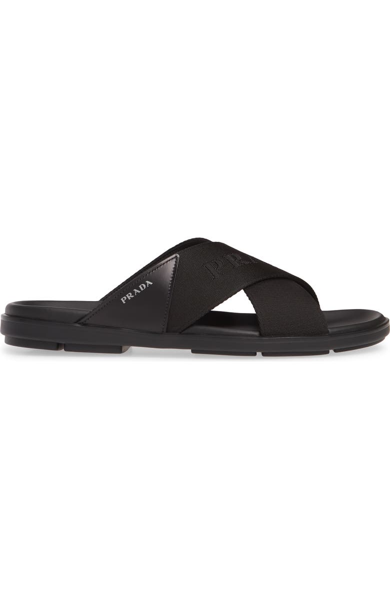 Prada Spazzolato Slide Sandal, Alternate, color,