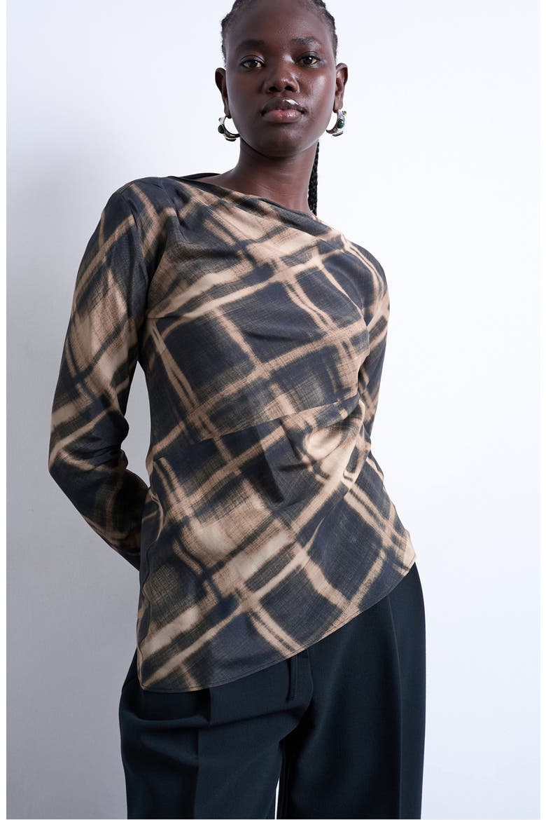 Print Asymmetric Top, Main, color, NAVY MULTI