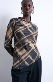 Topshop Print Asymmetric Top