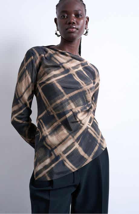Topshop Print Asymmetric Top