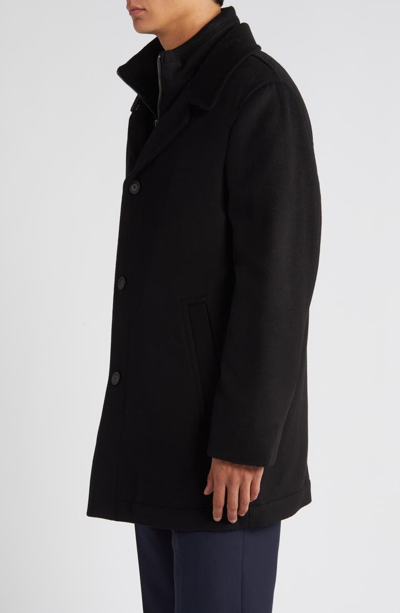 Hart Schaffner Marx MacBeth Wool Blend Coat with Bib, Alternate, color, Black