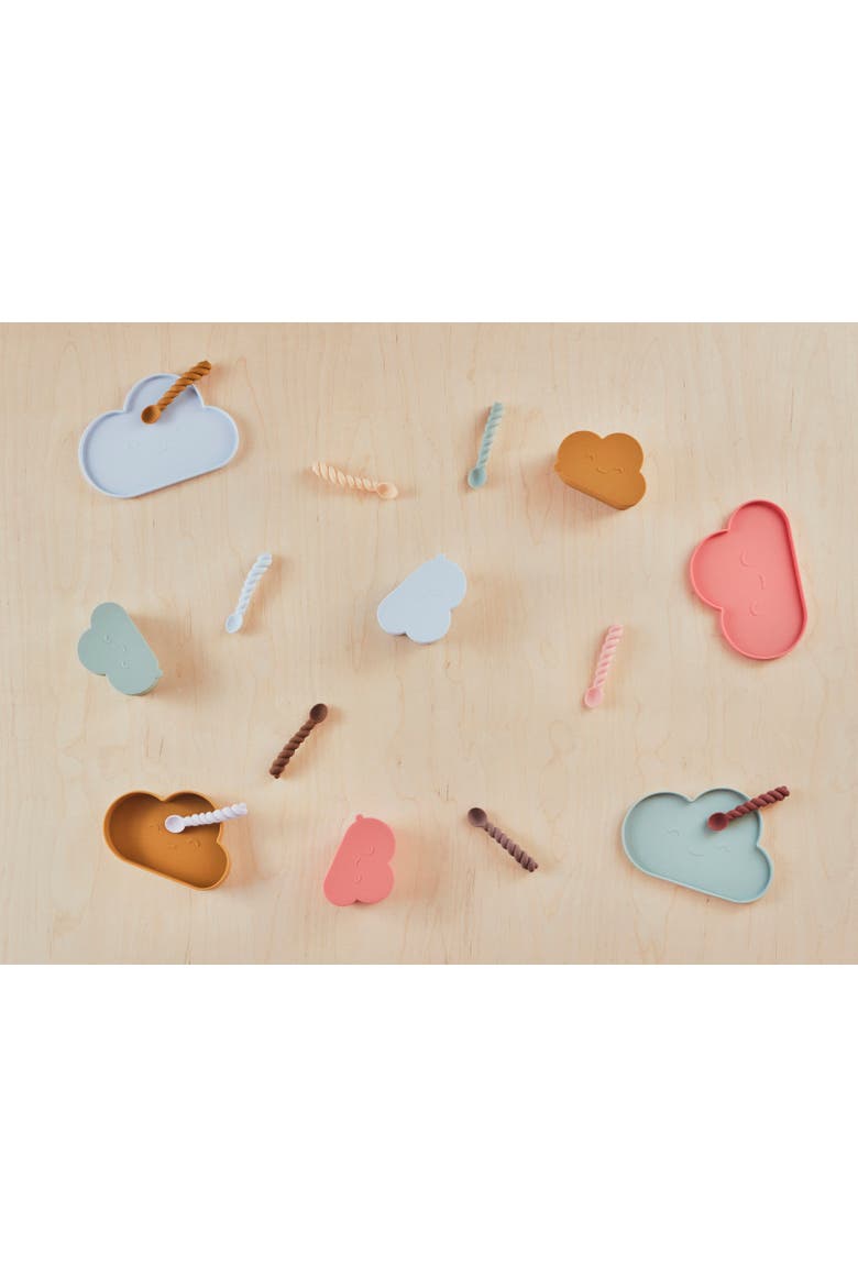 Chloe Cloud Plate & Bowl, Alternate, color, Ice Blue/Choco