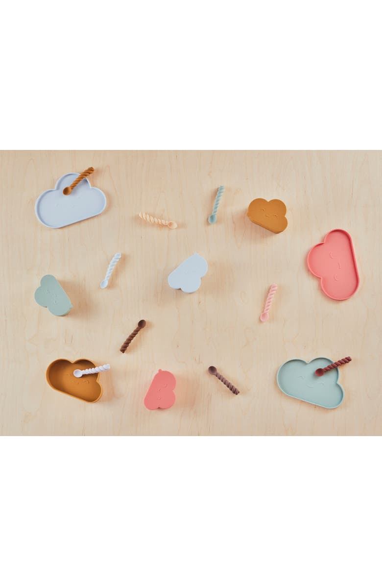 OYOY Chloe Cloud Plate & Bowl, Alternate, color, Ice Blue / Choko