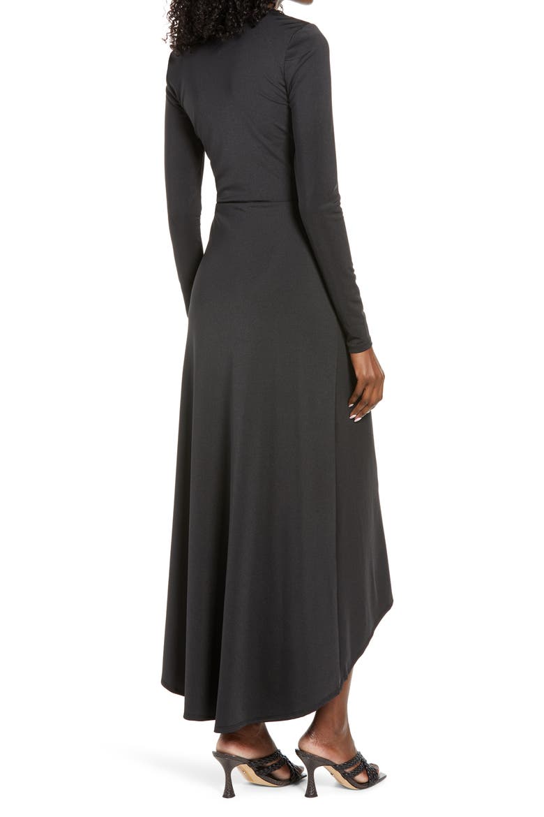 Rhys Cutout Long Sleeve Midi Dress, Alternate, color, NOIR