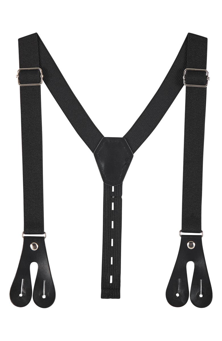 Andy & Evan Button-Up Shirt, Suspenders, Pants & Bow Tie Set, Alternate, color, White