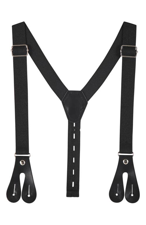 Andy & Evan Button-up Shirt, Suspenders, Pants & Bow Tie Set In Black