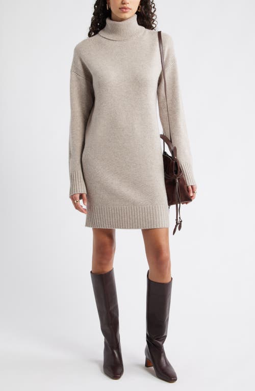 Nordstrom Long Sleeve Wool & Cashmere Sweater Dress In Neutral