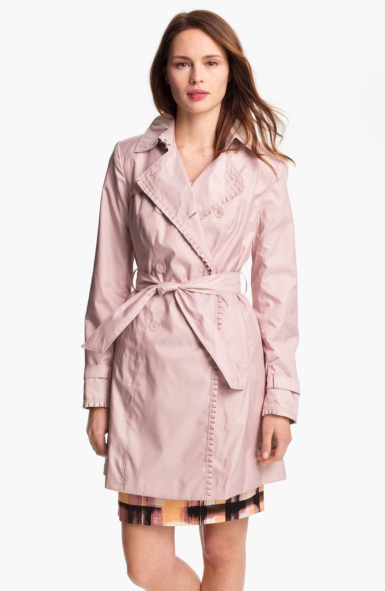 Ivanka Trump Pleat Trim Trench Coat, Main, color, 