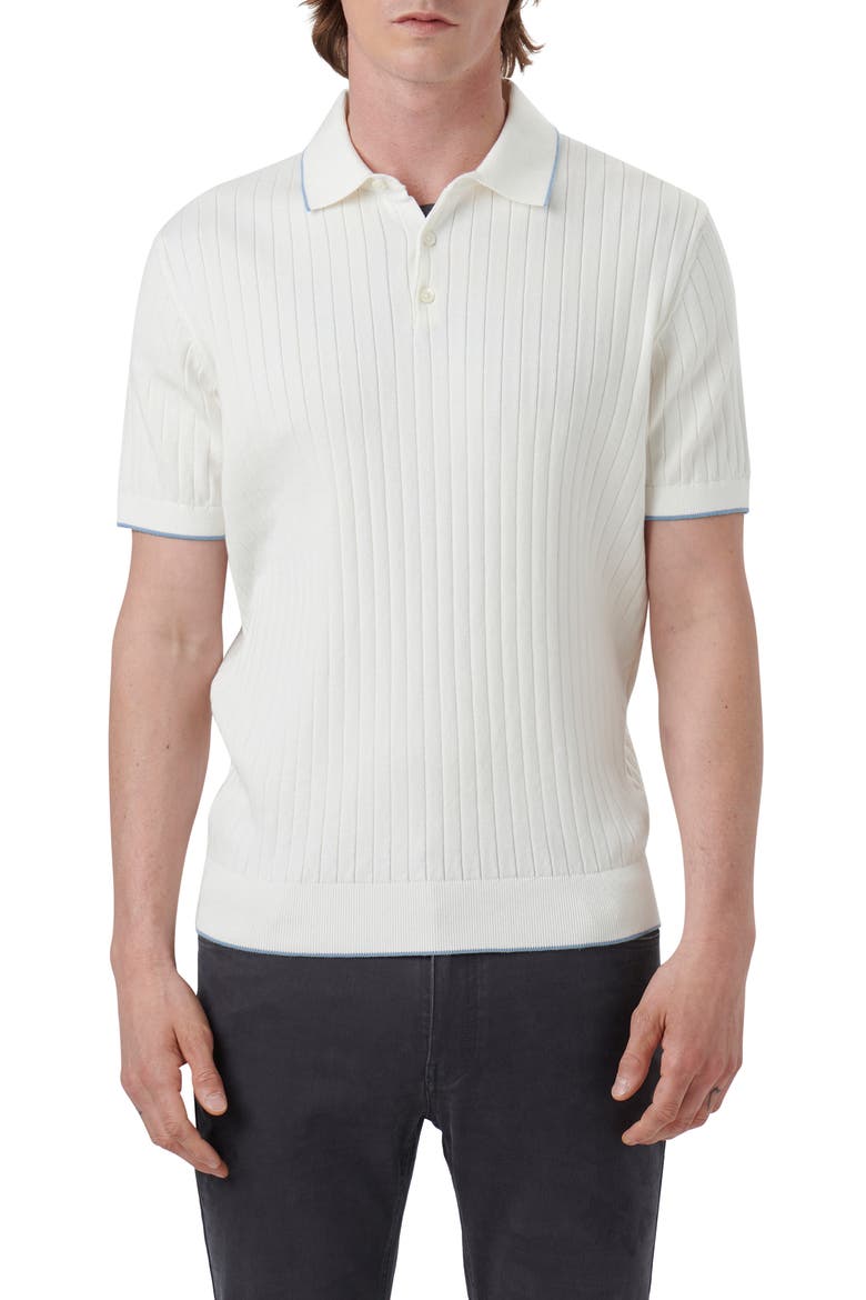 Ribbed Polo Sweater, Main, color, CHALK