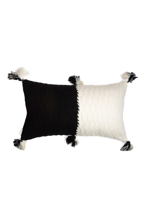 Antigua Colorblocked Handwoven Cotton Throw Pillow | 12x20