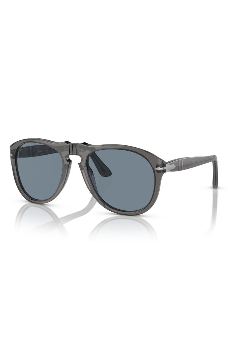 Persol 54mm Pilot Sunglasses, Alternate, color, Transparent Grey