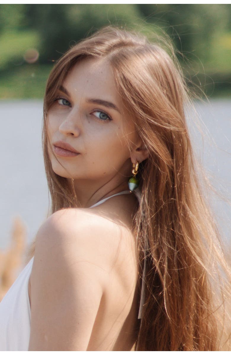 Classicharms Esmée Glaze Heart Dangle Earrings, Alternate, color, Mint