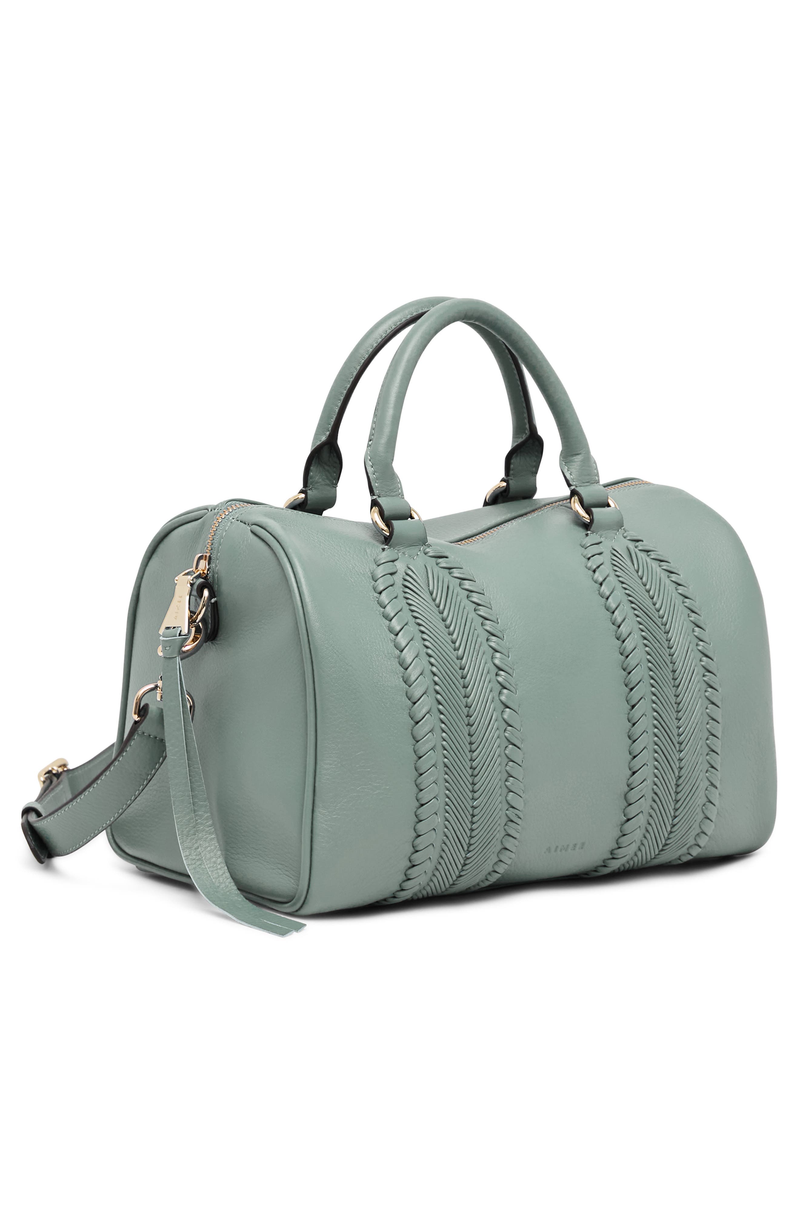AIMEE All For Love Leather Satchel, Alternate, color, Healers Green