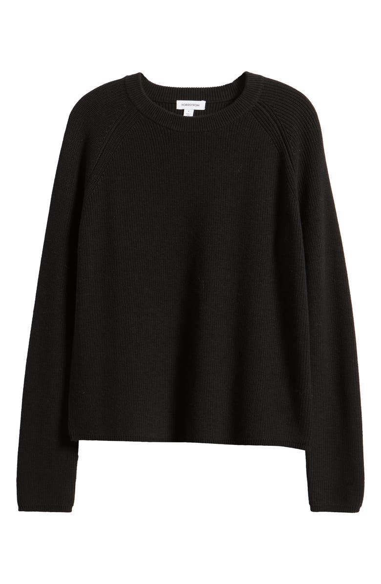 Nordstrom Rib Organic Cotton & Merino Wool Sweater, Alternate, color, 