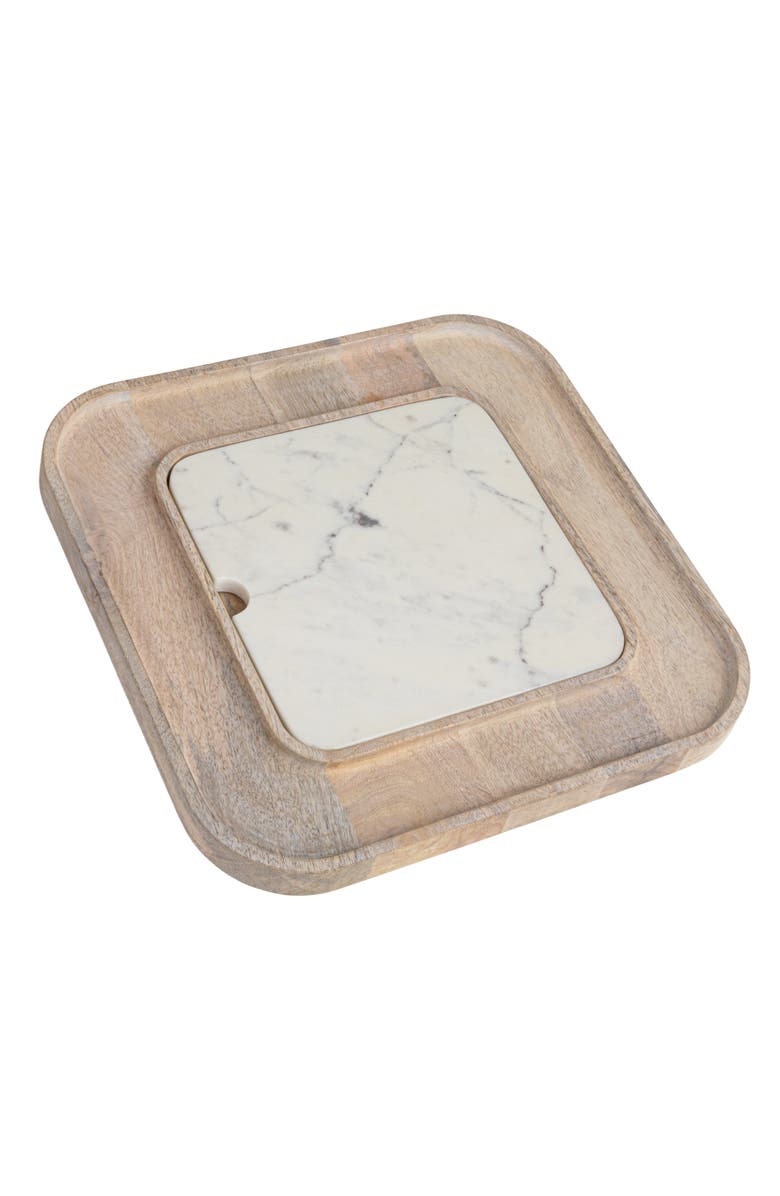 Storied Home Cutting Board on a Dish, Main, color, White