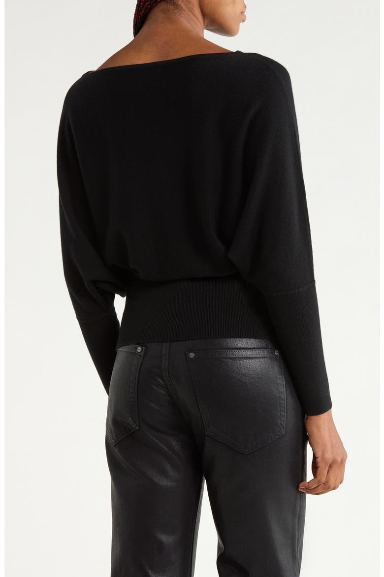 Off the Shoulder Cashmere Sweater, Alternate, color, BLACK