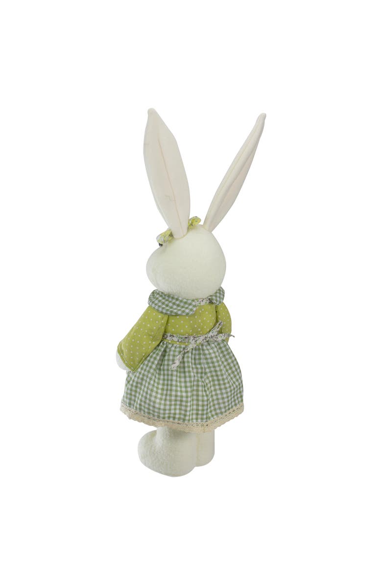 Northlight 20" White and Green Standing Girl Rabbit Easter Figure, Alternate, color, White