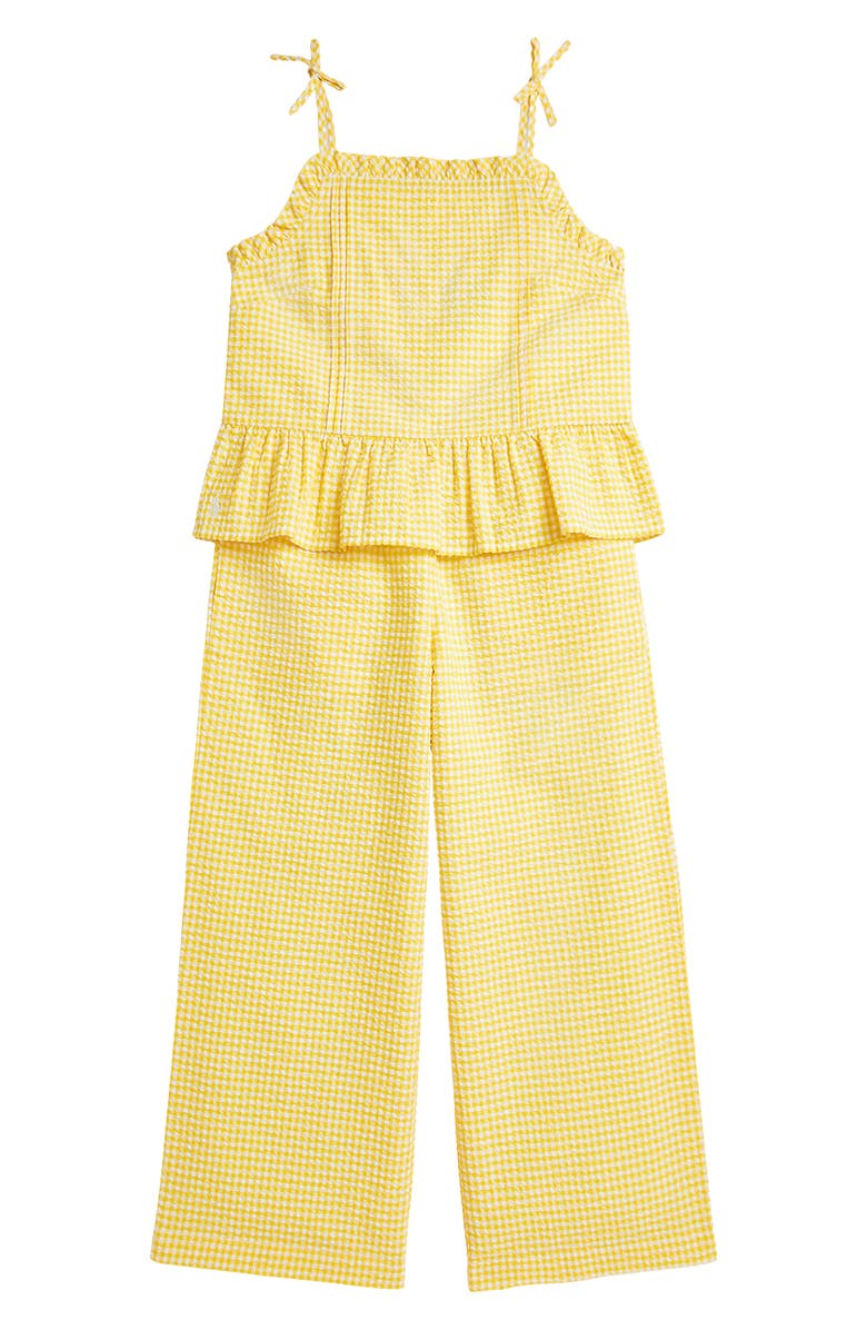 Polo Ralph Lauren Kids' Gingham Check Cotton Seersucker Camisole & Crop Pants Set, Main, color,