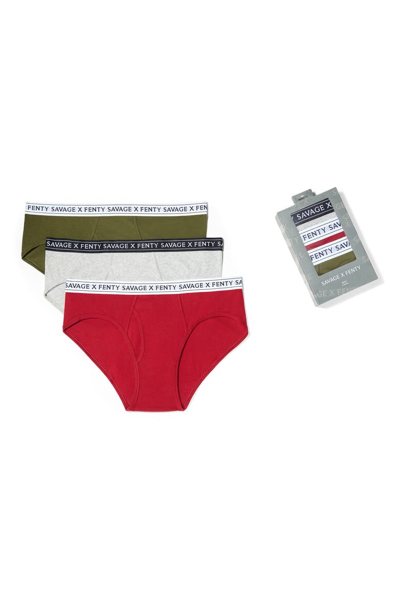 Savage Classics 3-Pack Briefs, Main, color, RED/GREEN/GREY HEATHER