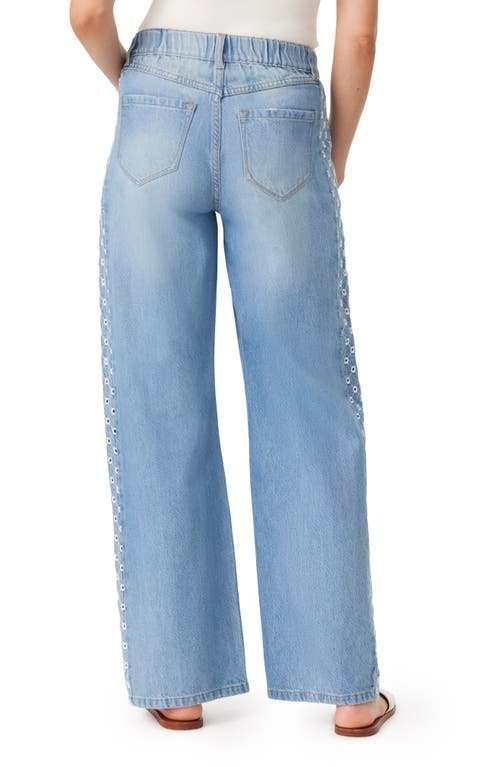 Habitual Side Eyelet Wide Leg Jeans In Blue