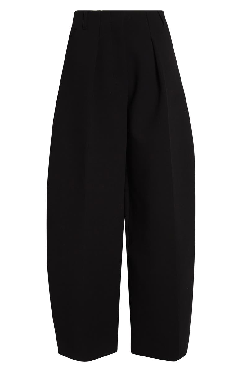 Jacquemus Le Pantalon Ovalo Pleated Wide Leg Pants, Alternate, color, Black