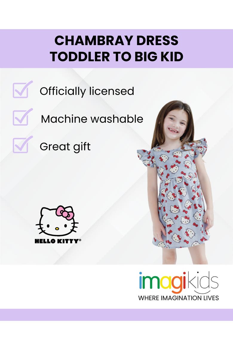 Flare Dress, Alternate, color, Hello Kitty Chambray