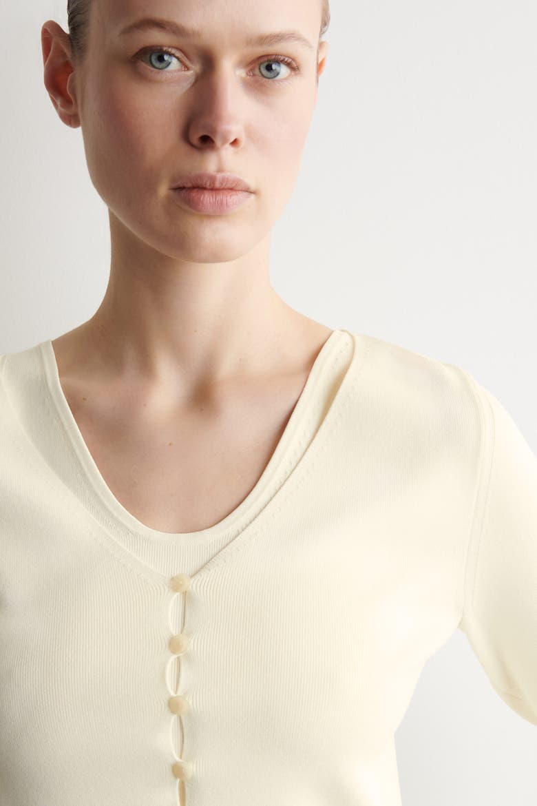 Minimal Knitted V-neck Cardigan, Alternate, color, IVORY