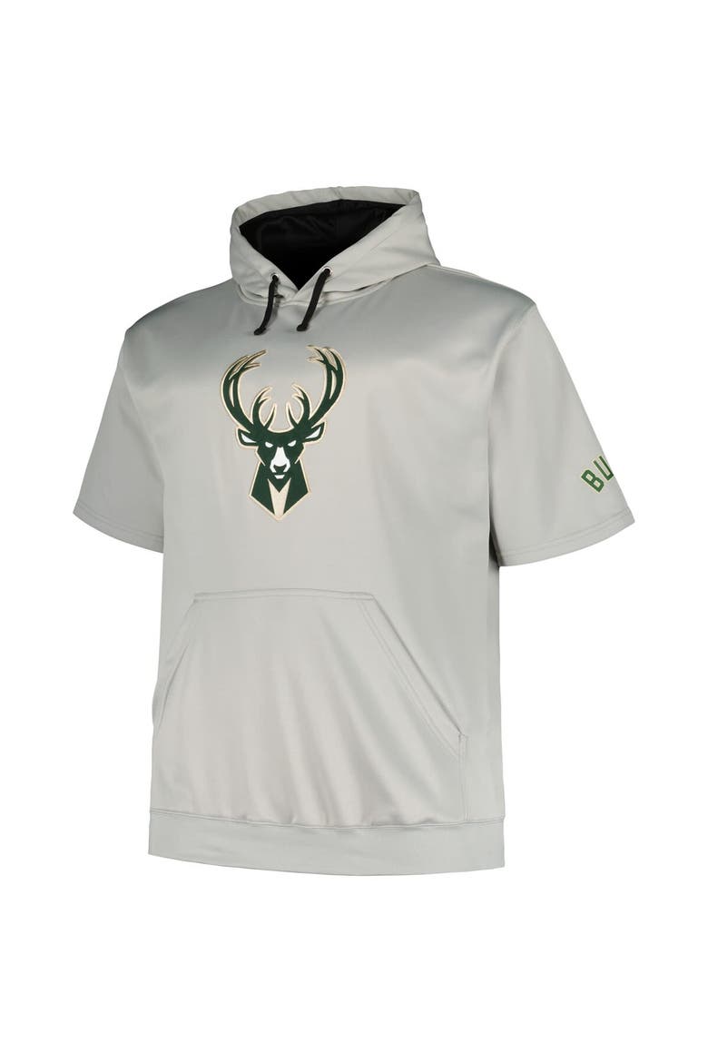 Men's Fanatics Branded Silver Milwaukee Bucks Big & Tall Logo Pullover Hoodie, Alternate, color, Silver