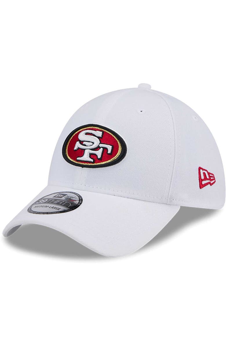 New Era Men's New Era White San Francisco 49ers Main 39THIRTY Flex Hat, Main, color, 