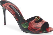 Dolce&Gabbana Keira Rose Print Slide Sandal
