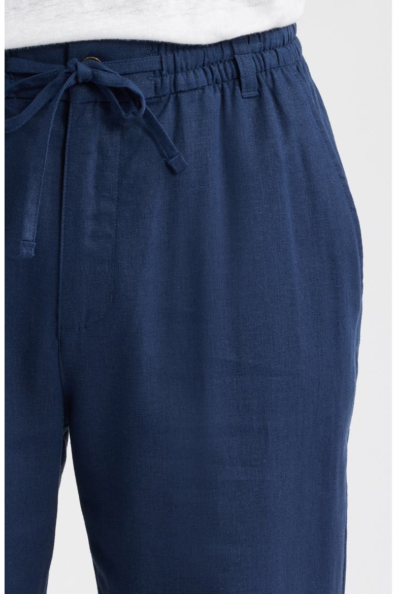 Straight Leg Linen Blend Drawstring Pants, Alternate, color, TRUE NAVY