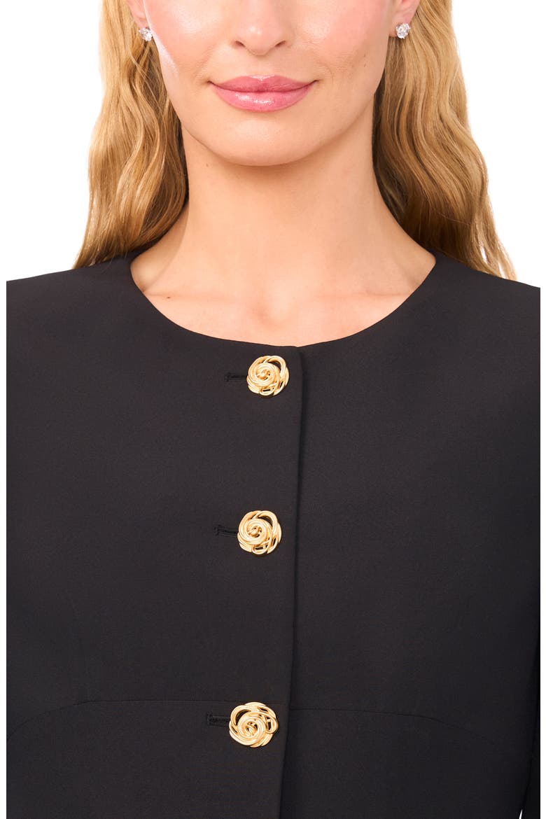 Georgia Shaped Button-Up Shirt, Alternate, color, RICH BLACK
