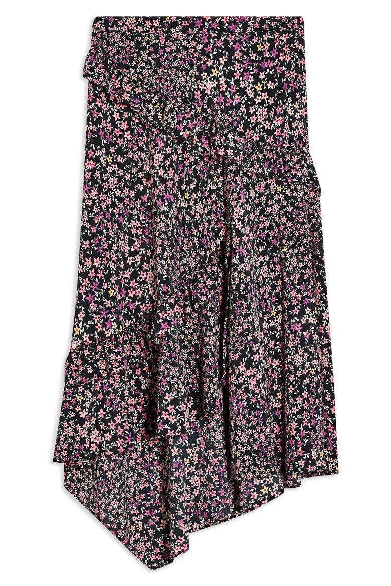 Ditsy Meadow Ruffle High/Low Skirt, Alternate, color, LILAC MULTI
