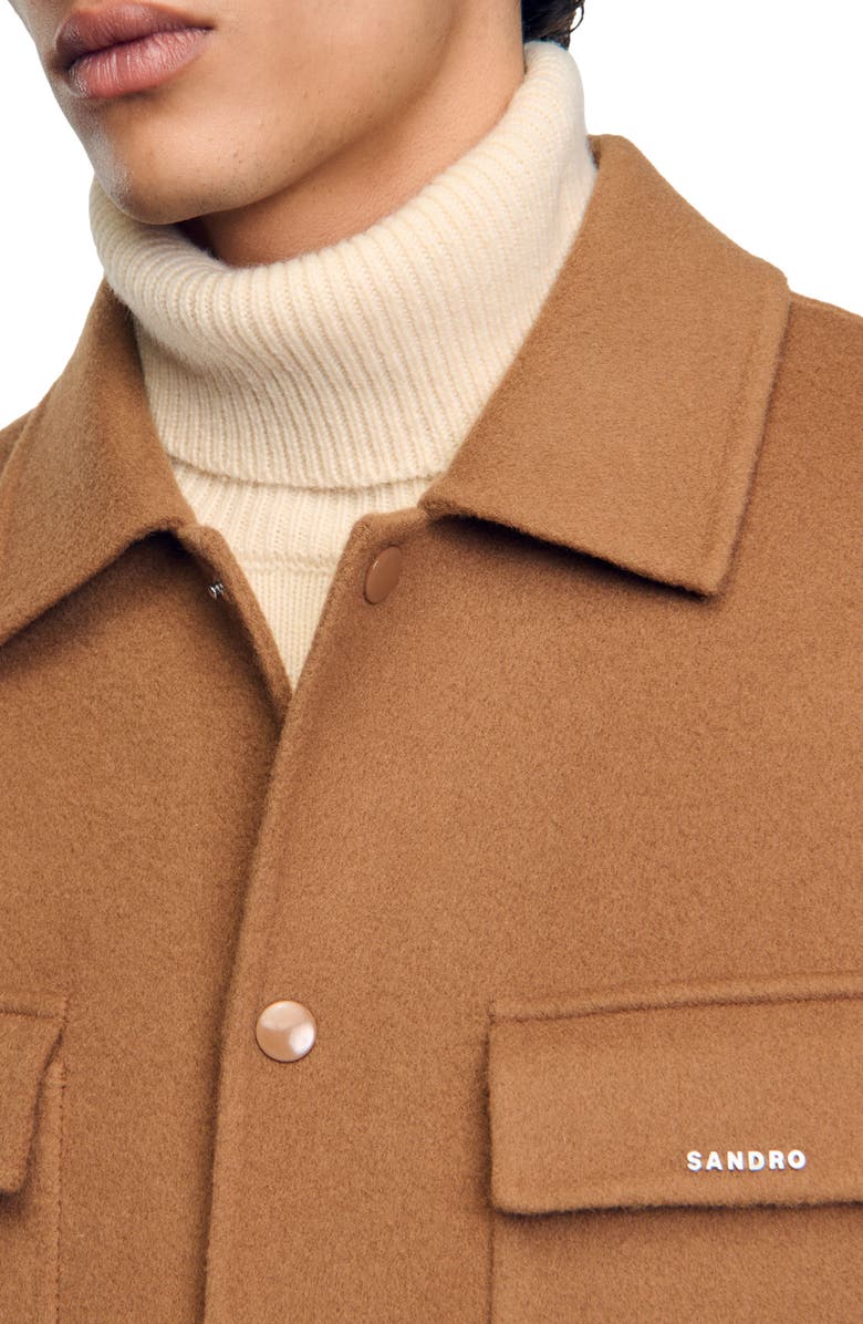 SANDRO Double-faced overshirt, Alternate, color, 