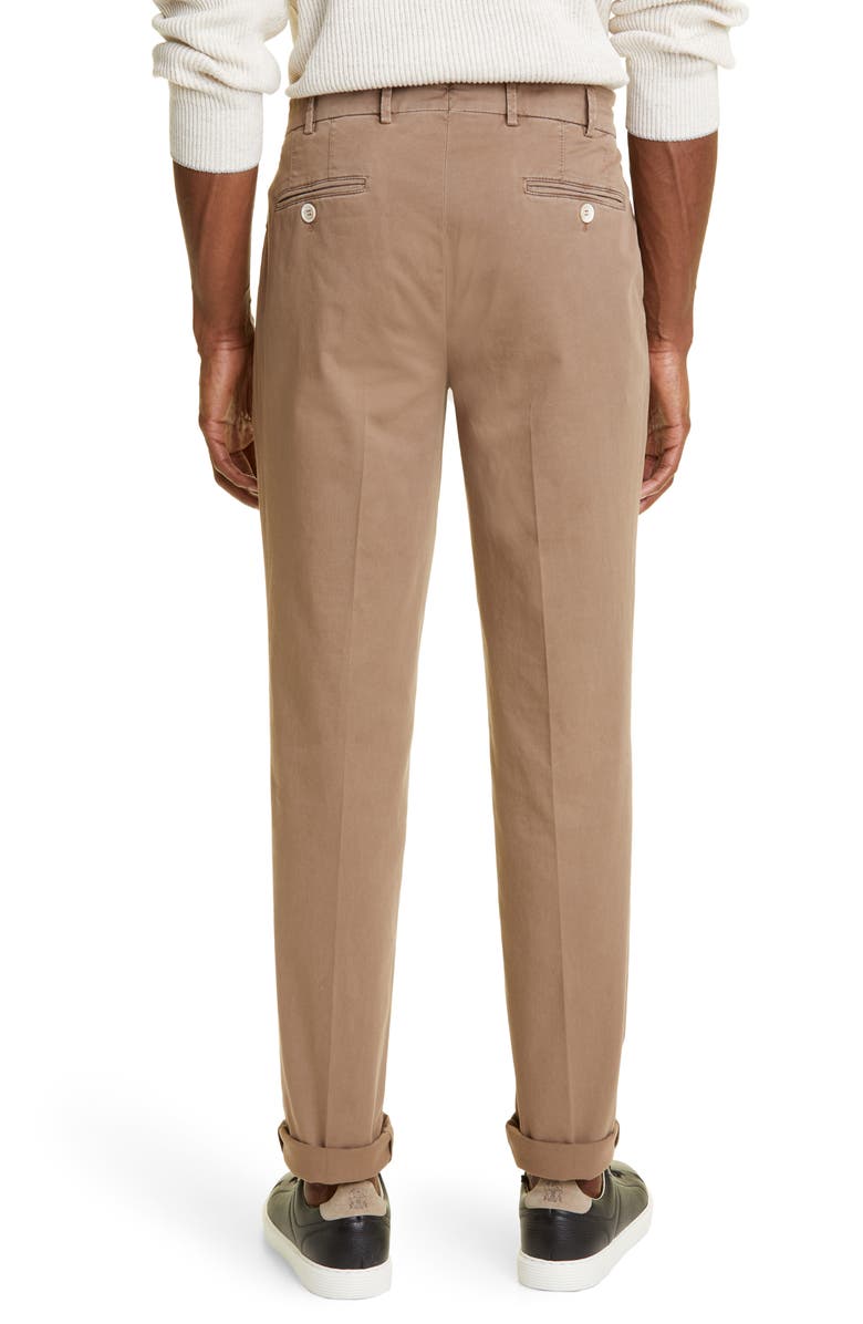 Brunello Cucinelli Stretch Cotton Straight Leg Pants, Alternate, color,