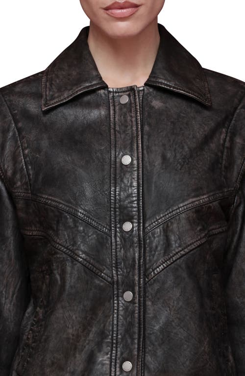 Avec Les Filles Leather Bomber Jacket In Black