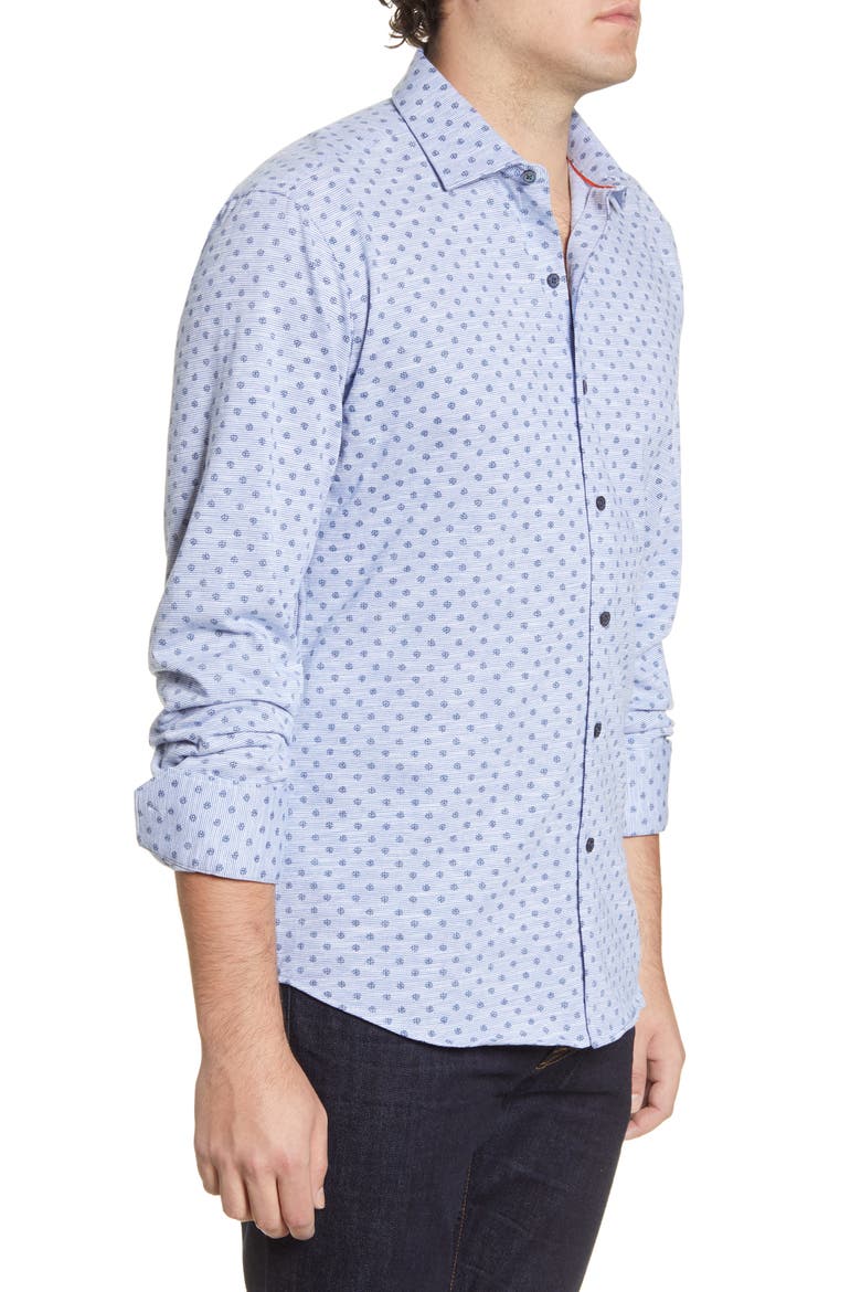 Regular Fit Knit Button-Up Shirt, Alternate, color, CLASSIC BLUE