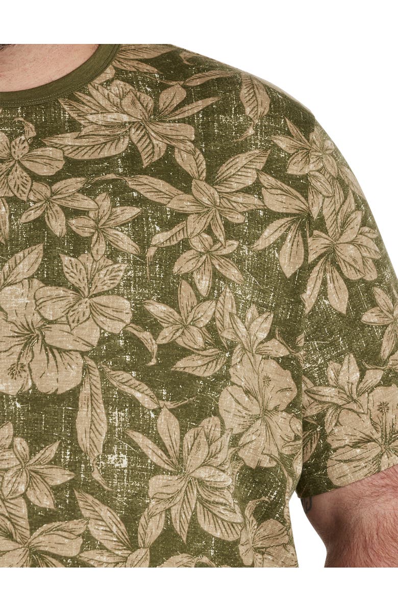 Harbor Bay by DXL Big & Tall Floral Print T-Shirt, Alternate, color, 