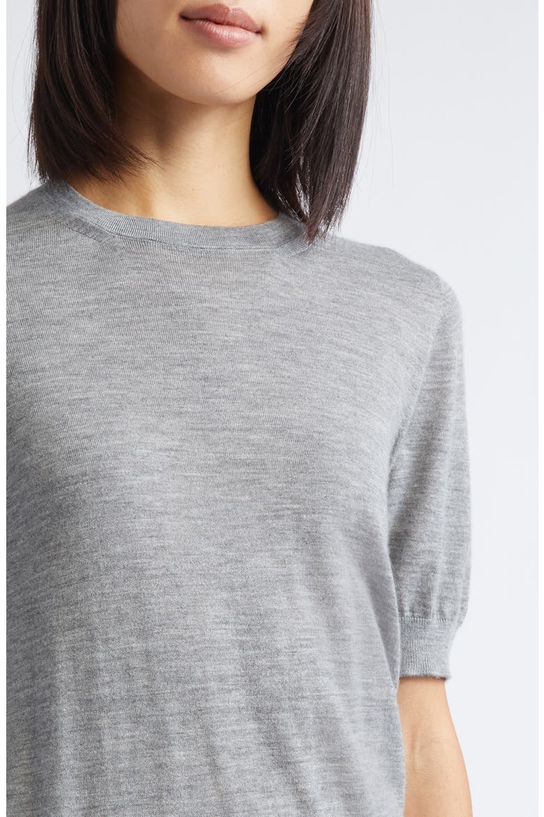 Classic Cashmere Short Sleeve Sweater, Alternate, color, LIGHT GREY