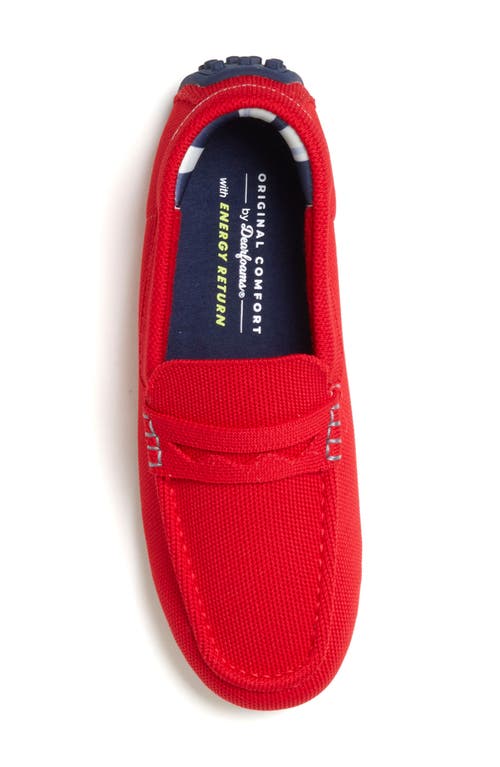 Dearfoams Hazel Stretch Knit Driving Loafer Slipper In True Red