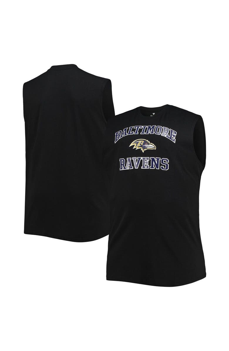 PROFILE Men's Black Baltimore Ravens Big & Tall Muscle Tank Top, Alternate, color,
