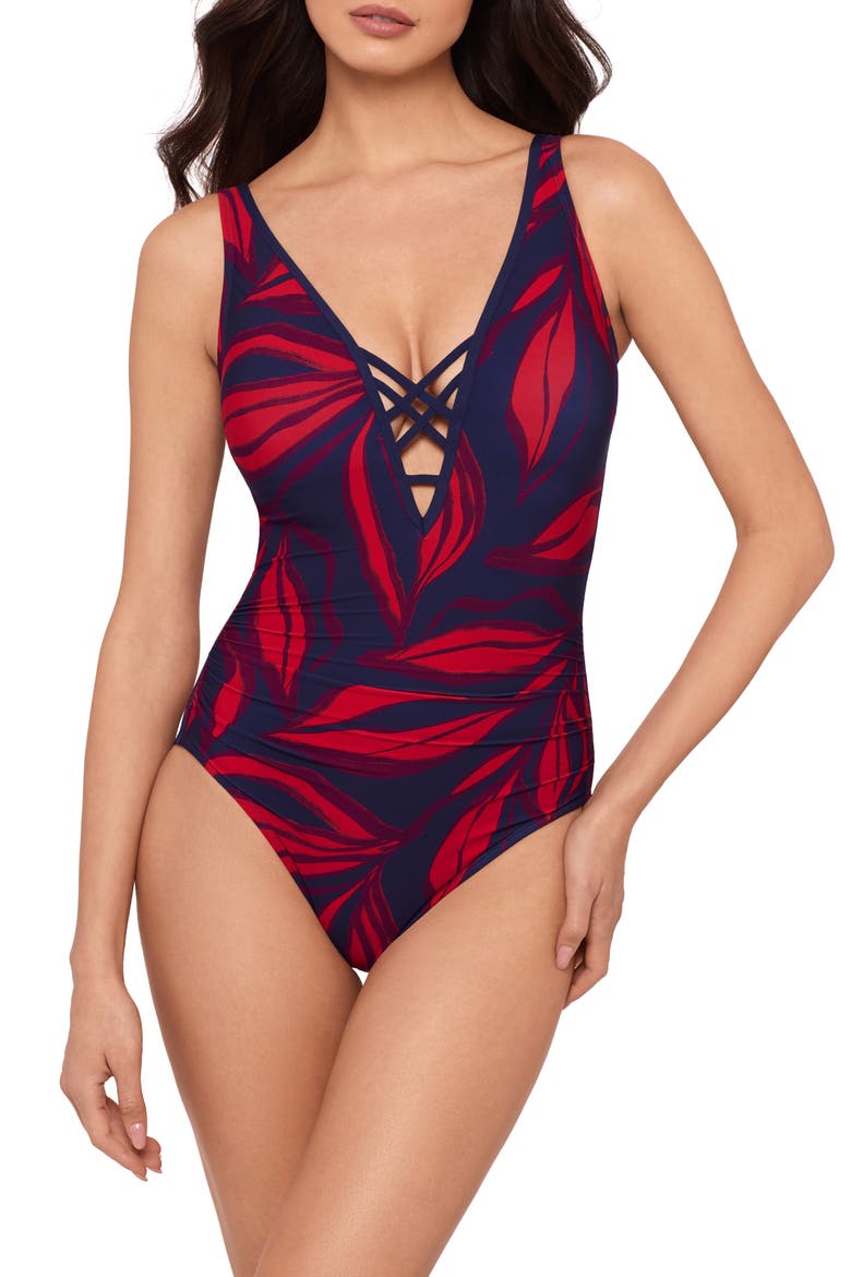 Ally Rossobleu One-Piece Swimsuit, Main, color, BLUE MULTI