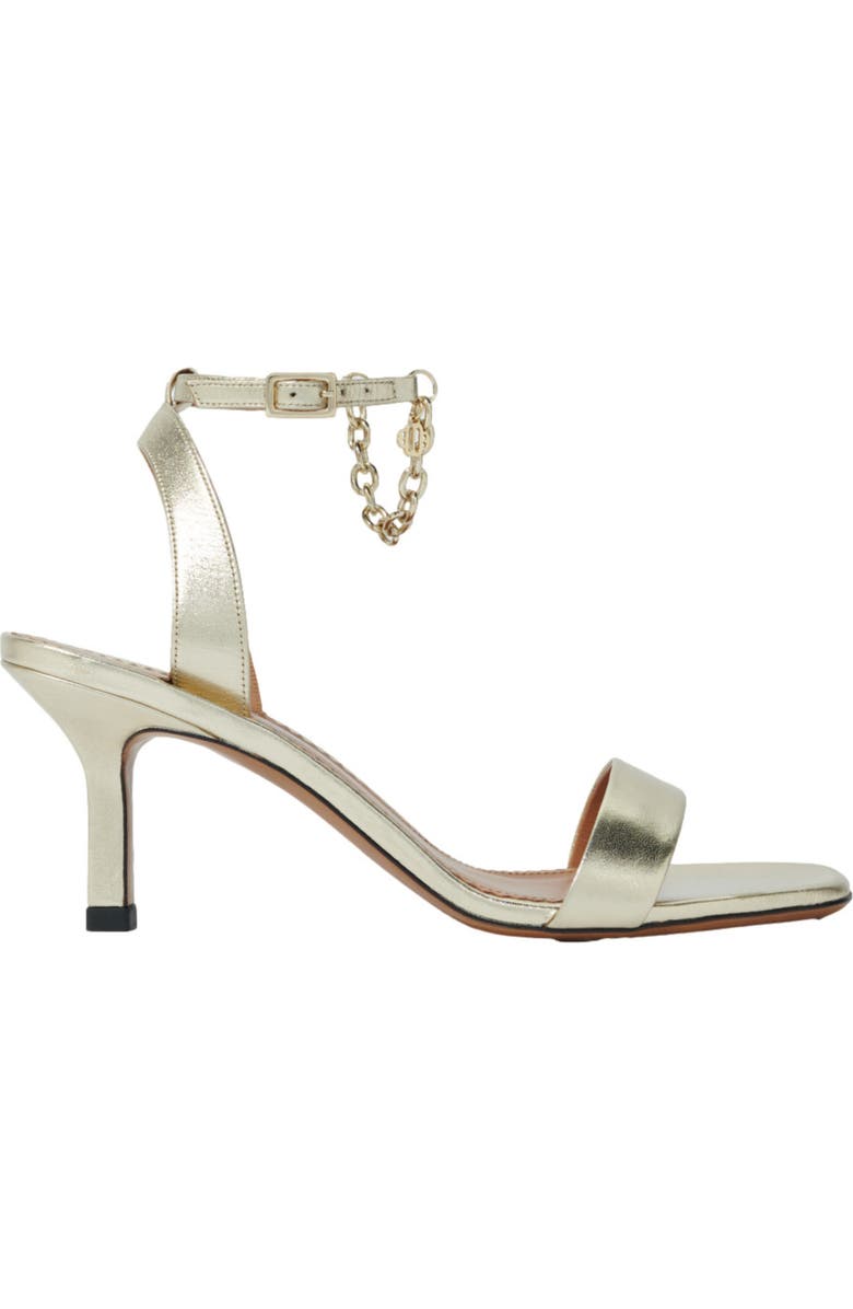 maje Gold metallic leather sandals, Main, color,