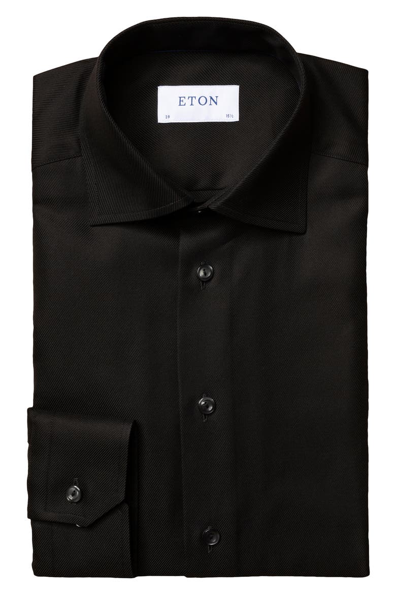 Contemporary Fit Solid Dress Shirt, Alternate, color, BLACK