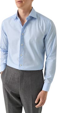 Eton Contemporary Fit Check Fine Cotton Twill Dress Shirt